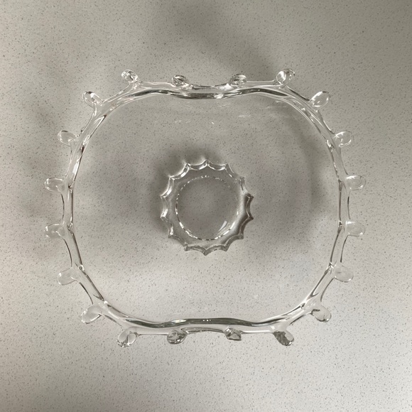 *Chipped* Curlicue Edge Curved Glass Footed Candy Dish [Free If You Bundle $25+] - Picture 9 of 9